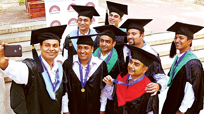 The gold medalists pose for a selfie at the IIMB Convocation on Monday. (Photo: DC)