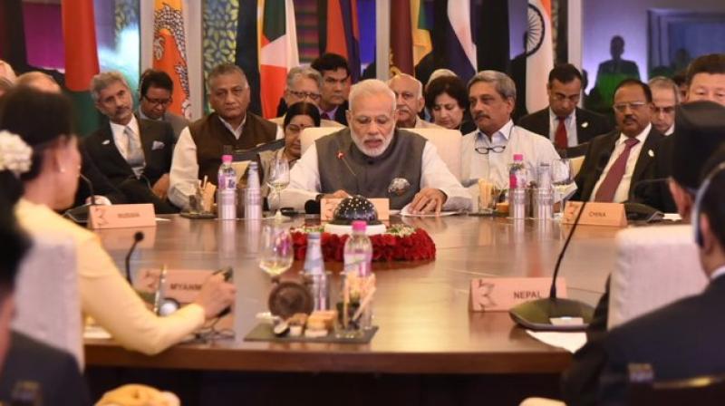 The Prime Minister was addressing the BRICS-BIMSTEC outreach summit. (Photo: Twitter)
