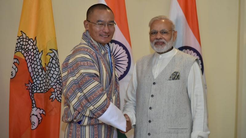 Prime Minister Narendra Modi with Bhutan Prime Minister (Photo: Twitter/ANI)