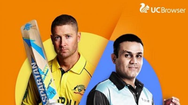 Virender Sehwag and Michael Clarke on WeShare channel.