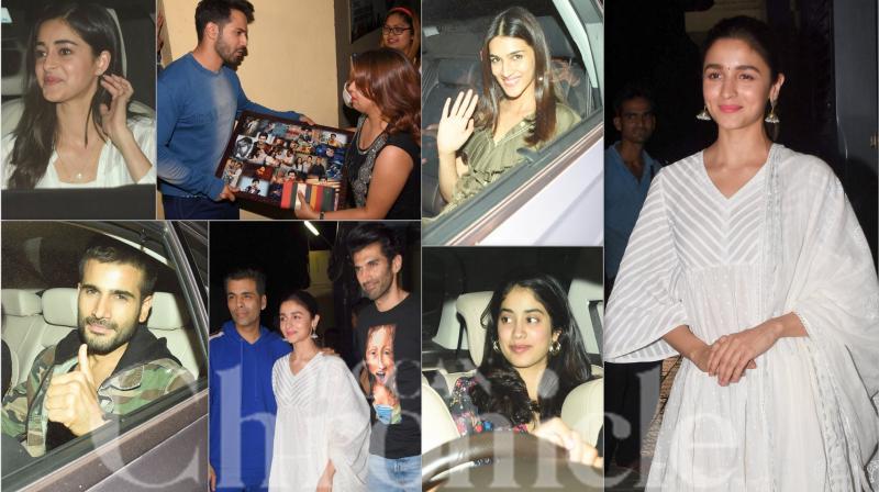 Kalank screening: Janhvi, Ananya, Kriti and others watch Varun-Alias period drama Kalank screening: Janhvi, Ananya, Kriti and others watch Varun-Alias period drama