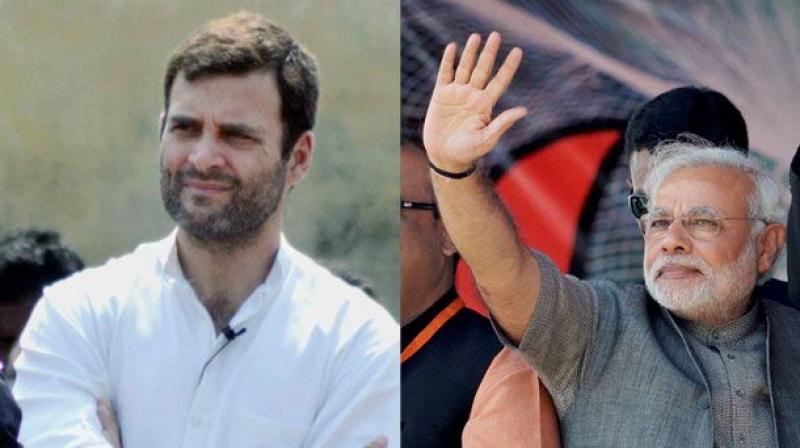 Congress president-elect Rahul Gandhi and Prime Minister Narendra Modi. (Photo: DC/PTI)
