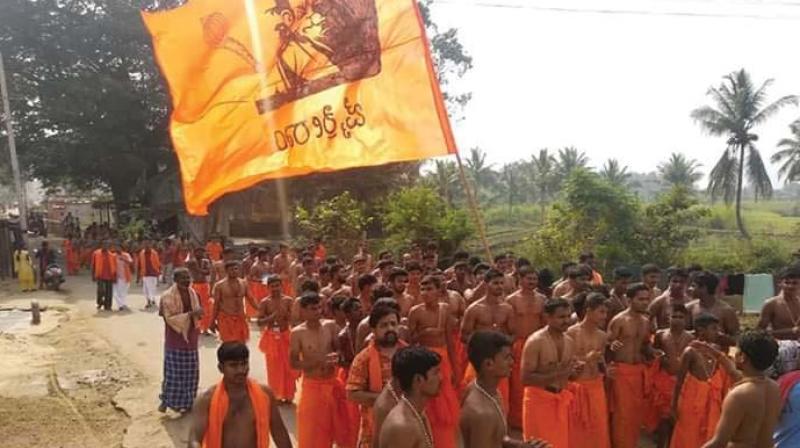 Hanuma Maladharis or devotees in Hampi