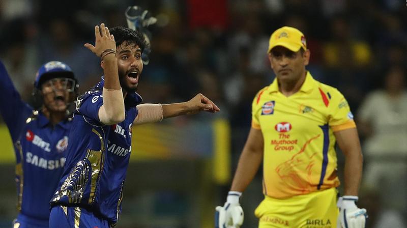 Mayank Markande scalped three wickets, including a wicket of MS Dhoni, for twenty runs during Mumbai Indians versus Chennai Super Kings IPL 2018 opener. (Photo: BCCI)