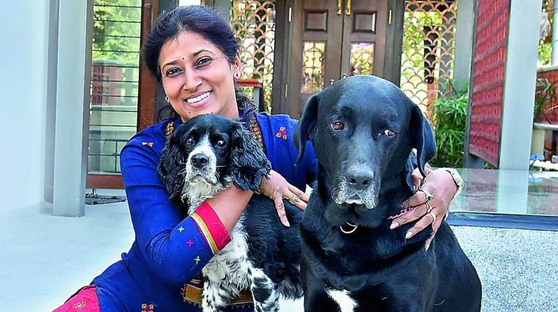 Sumathi Neelamegham with her pets