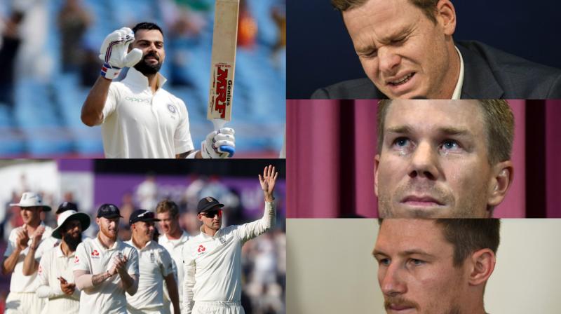 A ball-tampering scandal that devastated Australia cast a dark cloud over a dramatic cricketing year during which England soared, master Indian batsman Virat Kohli shone and two new Test-playing countries underwent a baptism of fire. (Photo: AP / AFP)