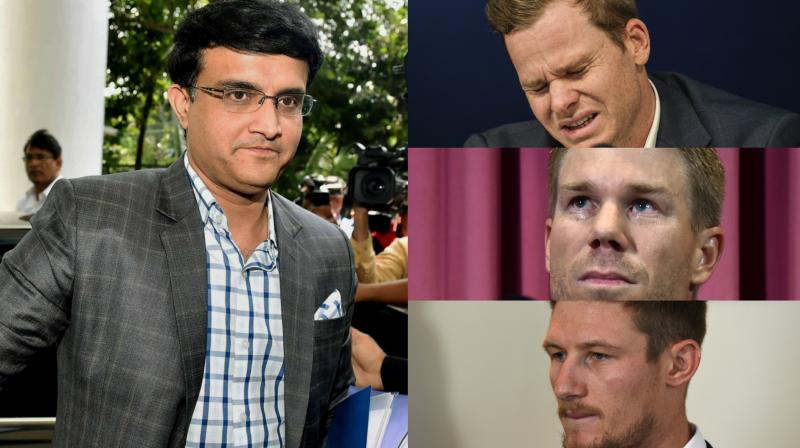 â€œI just wish them (Steve Smith, David Warner and Cameron Bancroft) luck and hopefully they come back and play well. Its not right to call it cheating, and I wish them luck, and come back and (play) well,â€ said Sourav Ganguly. (Photo: PTI / AFP / AP)