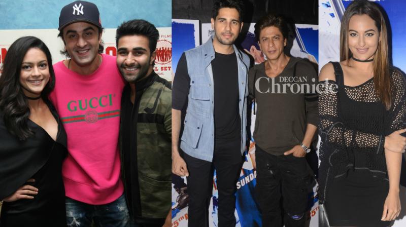 Shah Rukh, Ranbir, others catch shows of A Gentleman and Qaidi Band