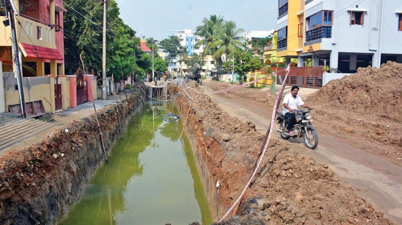 The channel dug up in Chitlapakkam. 	(DC)