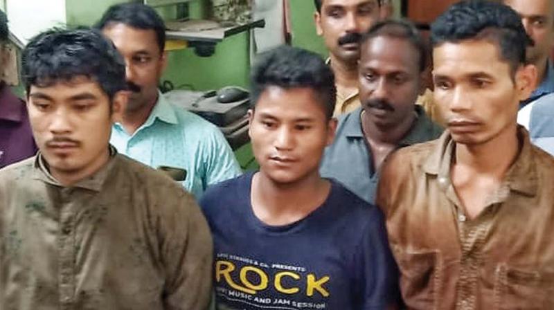 The arrested B. Pritam Basumataray, B. Mehar aka Manu Basumataray and B. Dalanj aka Dhumketu Brahma.