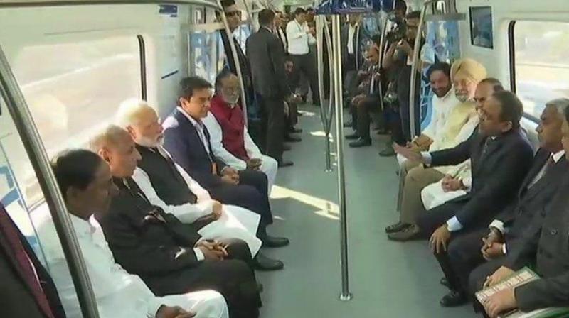 Prime Minister Narendra Modi on Tuesday inaugurated the Hyderabad Metro Rail Project, billed the worlds largest public-private partnership in the sector, costing an estimated Rs 18,000 crore. (Photo: DC)