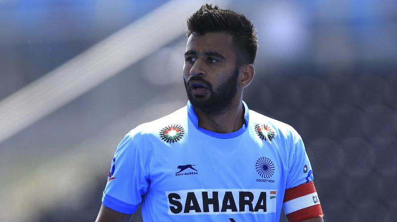Skipper Manpreet, the recipient of this years Arjuna Award, will be responsible of commanding the midfield along with the experienced Chinglensana. (Photo: AP)