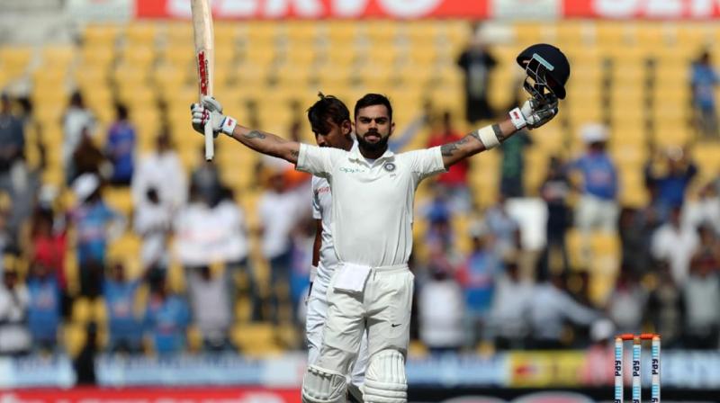 Virat Kohli brought up his 19th Test ton and second hundred in the series as India continue to dominate Sri Lanka in the second Test in Nagpur. (Photo: BCCI)
