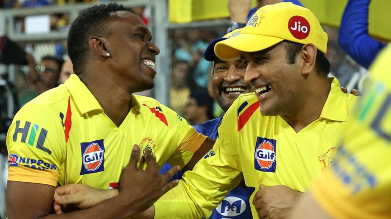 While the entire team were in joyous mood following the win, MS Dhoni and Dwayne Bravo took on a three-run dash where both of them can be seen running to and fro the wickets thrice. (Photo: BCCI)