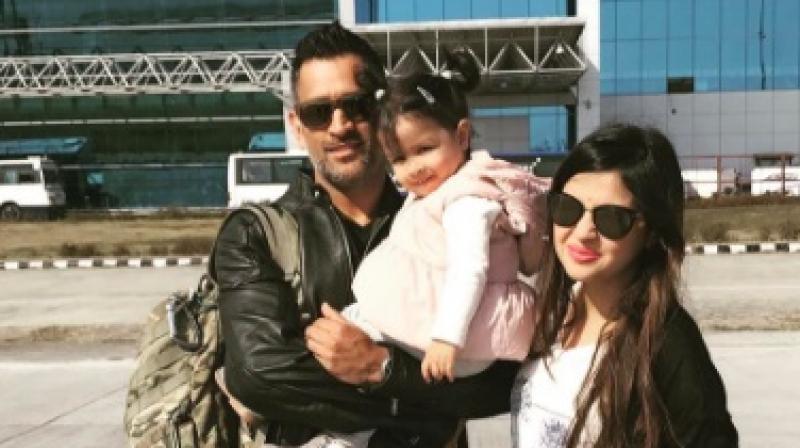 MS Dhoni took to social media handle to post a video of himself and Ziva as the two attack a besan laddoo. (Photo: Instagram / Sakshi Dhoni)