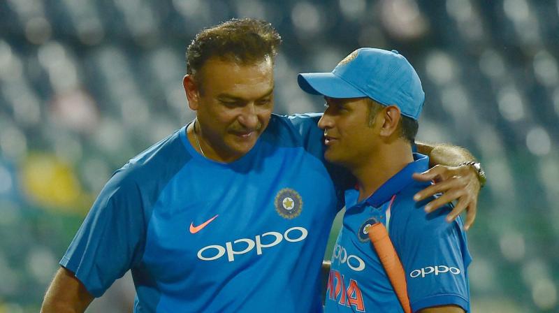 Team India head coach Ravi Shastri has been paid Rs 1,20,87,187 for a three-month period between 18th July to 18th October while MS Dhoni was paid Rs 57,88,373 (Rs 57.88 lakh) as a share of gross revenue from the international tournaments held outside India. (Photo: PTI)