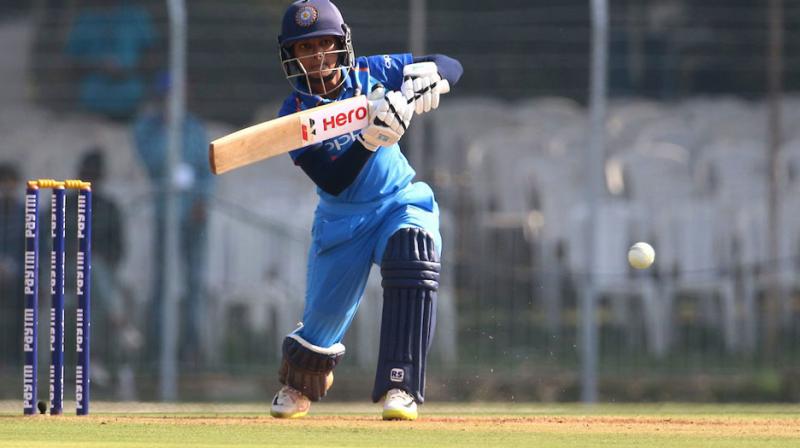 Punam Raut was in a class of her own as she hit 16 boundaries at the Mumbai Cricket Associations Bandra-Kurla Complex facility. (Photo: Twitter / BCCI Women)