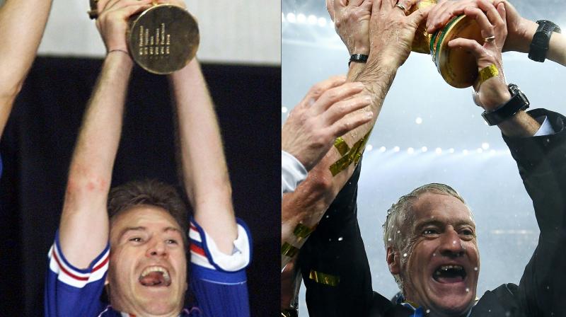 Didier Deschamps lifted the World Cup trophy as his nations captain following the first title at Stade de France in 1998, and on Sunday, he, now a coach, watched Hugo Lloris raise it in a Russian downpour following Sundays 4-2 win over Croatia. (Photo: AFP)