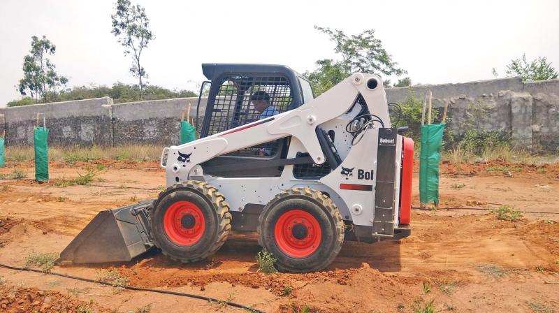 A Bobcat machine was bought from the US by a dealer from Vanagaram. The machine can uproot and transplant trees upto a girth of 60 cm.