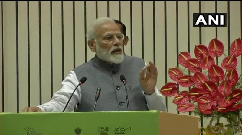 At the inauguration of the Construction Technology India-2019 Expo-cum-conference, Prime Minister Narendra Modi said his government has given a major thrust on affordable housing, brought changes in laws governing the real estate sector, while developing skills and improving technology for it. (Photo: ANI/ Twitter)