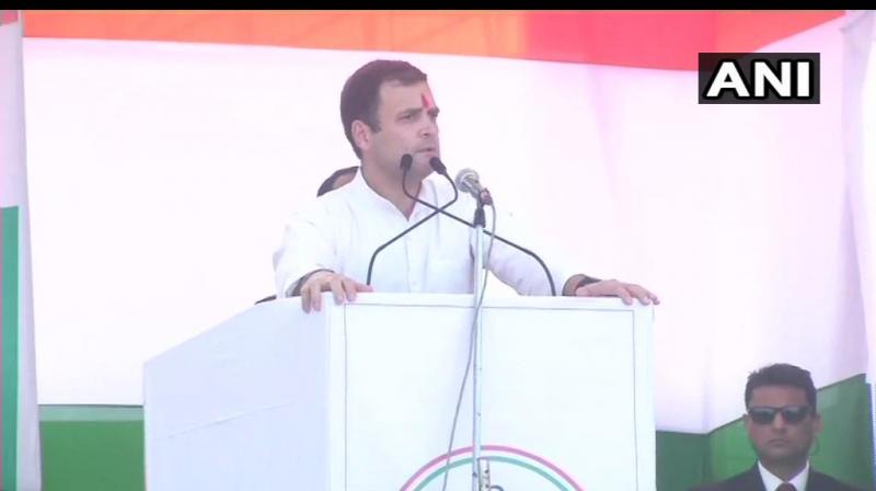 Addressing a rally, Gandhi said chowkidaars (watchmen) complain to him about the slogan chowkidaar chor hain (watchmen are thieves). (Photo: ANI/ Twitter)