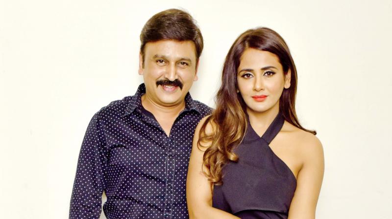 Actress Parul Yadav and Actor Ramesh Aravind pose for an exclusive photograph at the Deccan Chronicle office on Thursday.