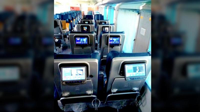The soon-to-launch Tejas Express will have individual LCD screens for entertainment. (Photo: PTI)