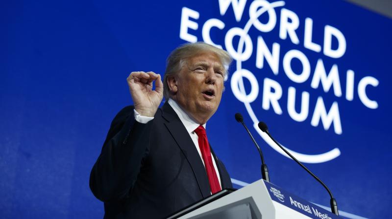 US President Donald Trump delivers a speech to the World Economic Forum, Friday, in Davos. (Photo: AP)
