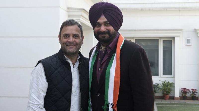 Punjab cabinet minister Navjot Singh Sidhu said he was patted on the back by senior Congress leaders including Shashi Tharoor, Randeep Surjewala and Harish Rawat. (Photo: Twitter | @INCIndia)