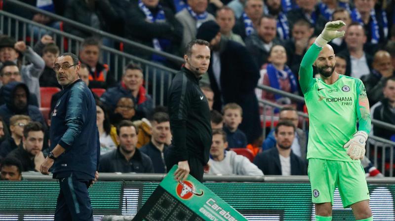 Sarri did not confirm that Kepa would be between the goalposts against Spurs. (Photo: AFP)