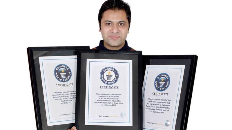 Mohammad Faisal won his first Guinness World record of having the fastest memory in 2011. (Photo: Facebook)