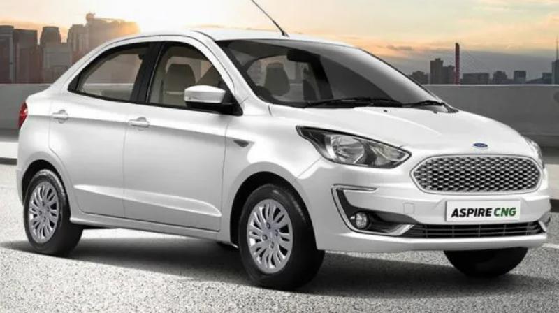 Ford Aspire CNG offered in Ambiente and Trend Plus variants.