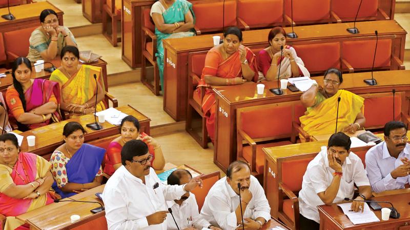 BBMP Council Session in progress, in Bengaluru on Thursday