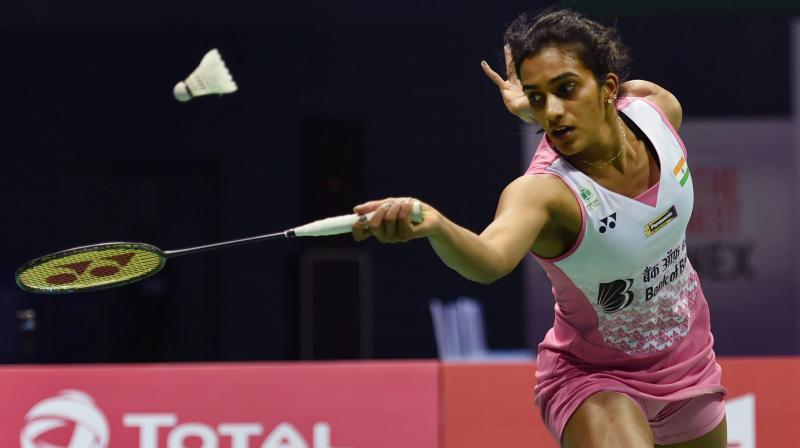 On Thursday, Sindhu produced a spirited performance as she bounced back from a game down to register a 20-22, 21-18, 21-18 win over 2016 champion Nozomi Okuhara(Photo: PTI)