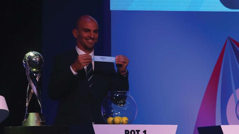 Former Argentina player Esteban Cambiasso at the Fifa draw in Mumbai.