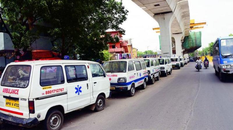 The Telangana State government is planning to extend hearse ambulance services to corporate and private hospitals for transporting dead bodies of patients from poorer sections of the society to their native places free of cost. (Representational image)
