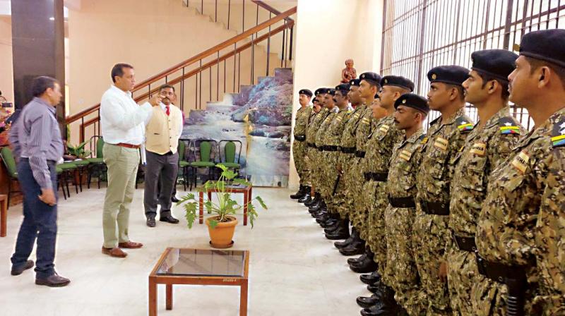 These armed marshals will start work from Monday, and as of now, the BBMP has appointed 15 marshals. They work in three shifts with five members in each shift, sources said. The marshals have been appointed as per the list provided by Sainik Welfare Board.