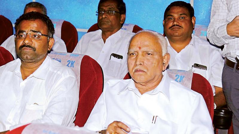 It was movie time for BJP state president B.S. Yeddyurappa who watched the movie Nee Ellada Male at Renukamba Studios in the city on  Thursday