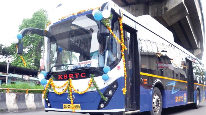 KSRTCs electric bus  service in Kochi.  (Photo: SUNOJ NINAN MATHEW)