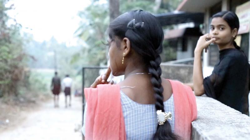 Students at the Kongapadam Dalit colony in Palakkad.