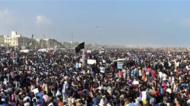 Marina beach was the epicentre of pro-Jallikattu protest in Tamil Nadu. (Photo: PTI)