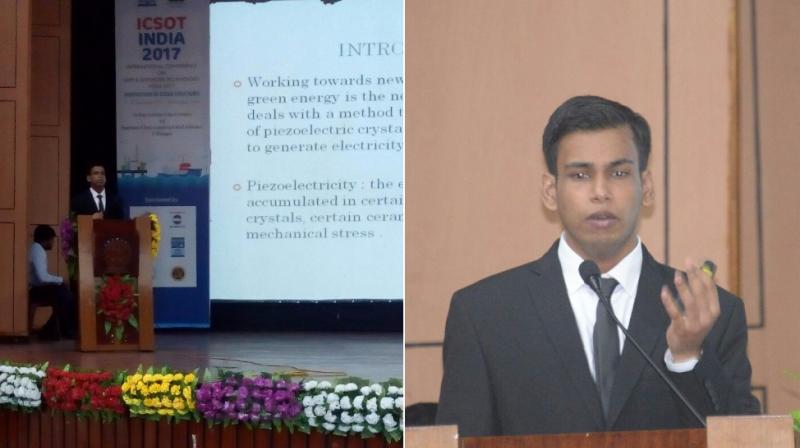 Pratap Chitlangiya speaking on his idea at Indian Institute Of Technology (IIT) Kharagpur.