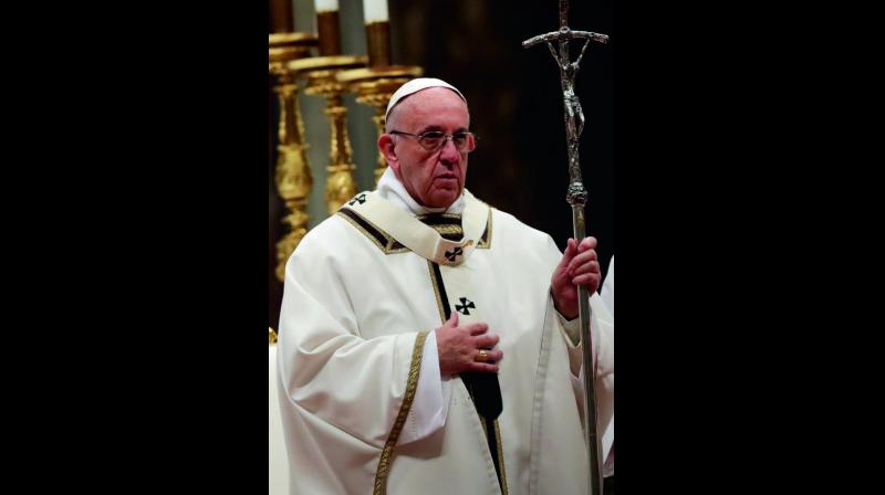 Pope Francis at St. Peters Basilica at the Vatican. (Photo: AP)