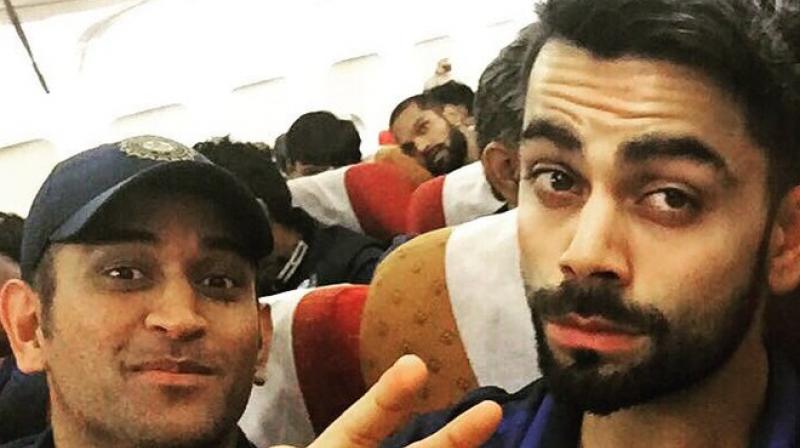 The new move by the BCCI means that all the India national cricket team players will now get the comfort of travelling in business-class while on national duty, thus providing a hassle-free ride. (Photo: Twitter / Virat Kohli)
