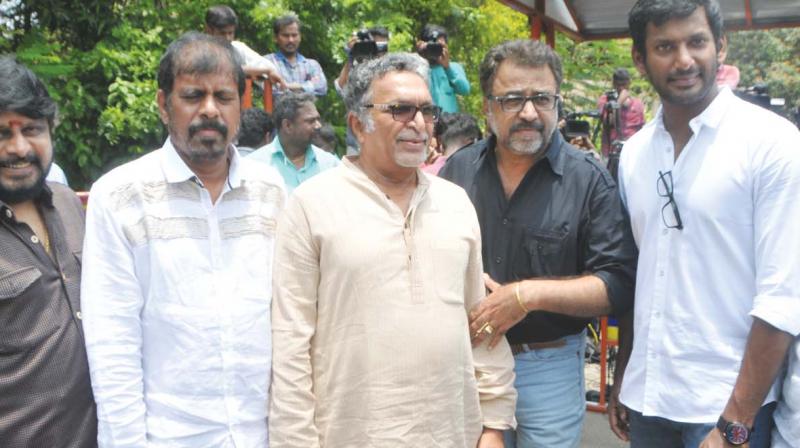 Nasser and Vishal lead cinema delegation to meet the Governor at Raj Bhavan.