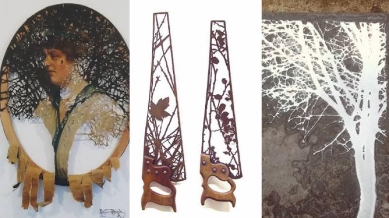 Artist converts old scrap into intricate plant designs