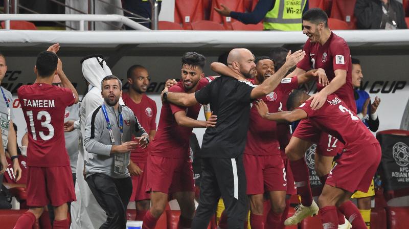 Qatar punished unwelcoming hosts United Arab Emirates 4-0 in a politically charged clash marred by disgraceful behaviour from shoe-throwing fans on Tuesday to reach their first Asian Cup final. (Photo: AFP)