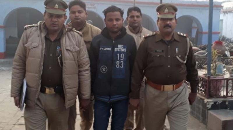 Bajrang Dal leader Yogesh Raj, who is the main accused in the Bulandshahr mob violence in which a police officer was killed last month, was arrested on Thursday. (Photo: Twitter | ANI)