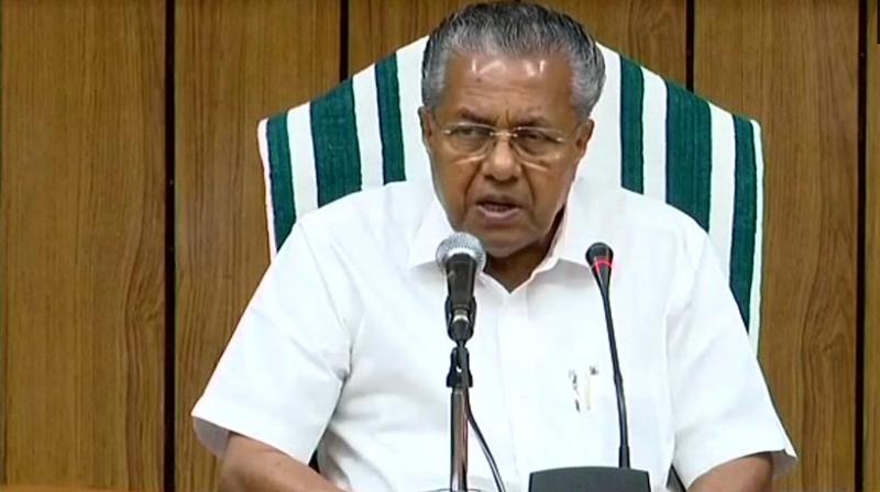 Kerala Chief Minister Pinarayi Vijayan informs that during protests 7 police vehicles and 79 KSRTC buses have been damaged. (Photo: ANI)