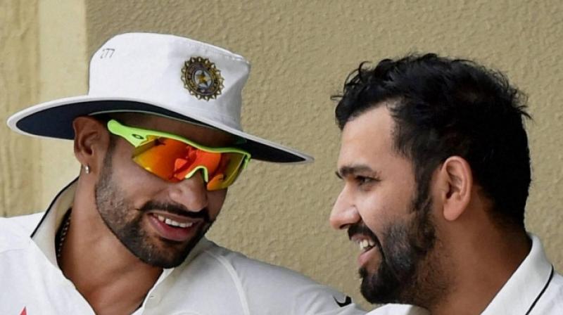 Former India captain Sourav Ganguly on Tuesday spoke against Rohit Sharma and Shikhar Dhawan, stressing mainly on the fact of their overseas record.(Photo: PTI)